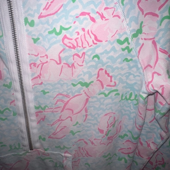 Lilly Pulitzer Skipper Popover Quarter Zip Lobstah Roll Spa Blue Tropical Small - Picture 3 of 6